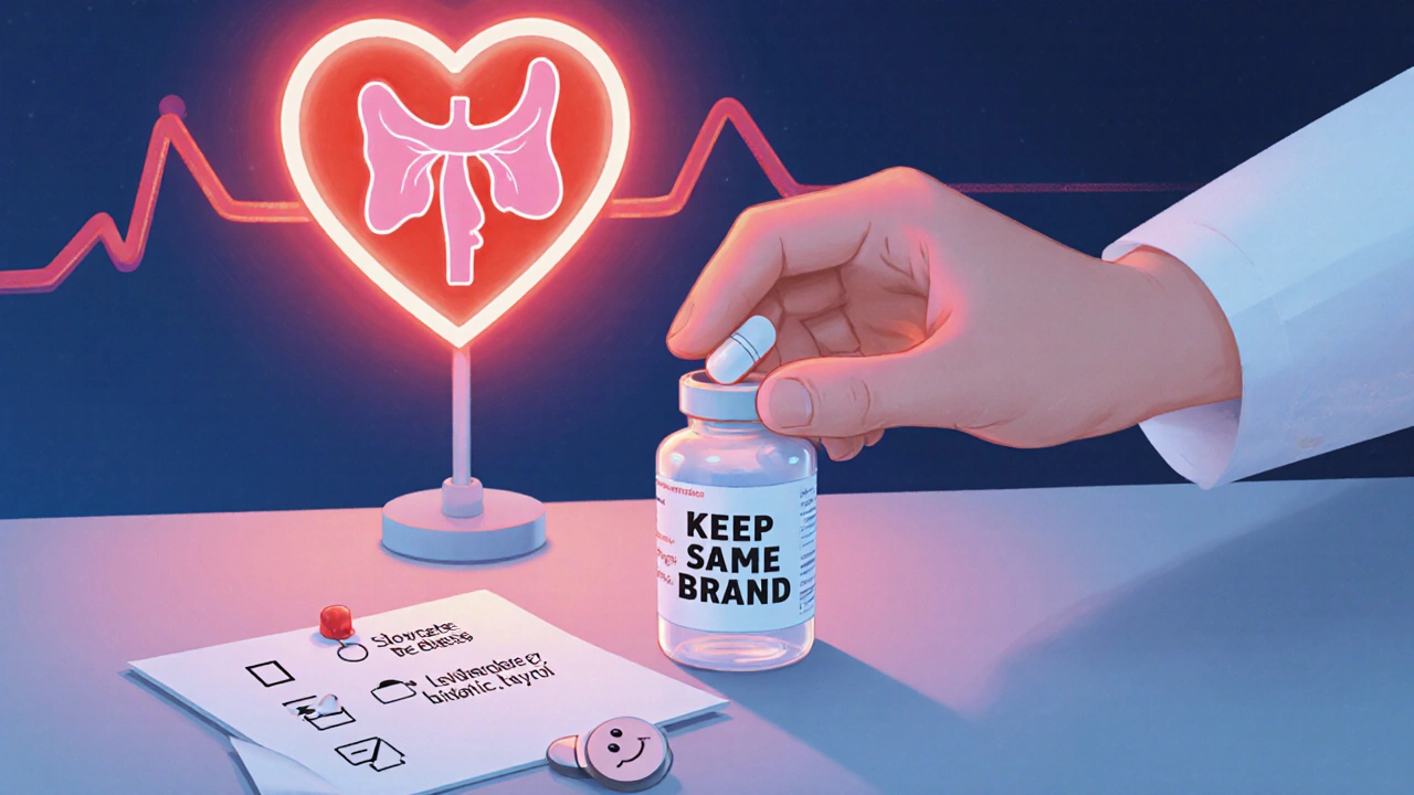 Farmasøyt legger til rette for stabilt levothyroxin-bruk med tydelig merking og varsling om unntak.