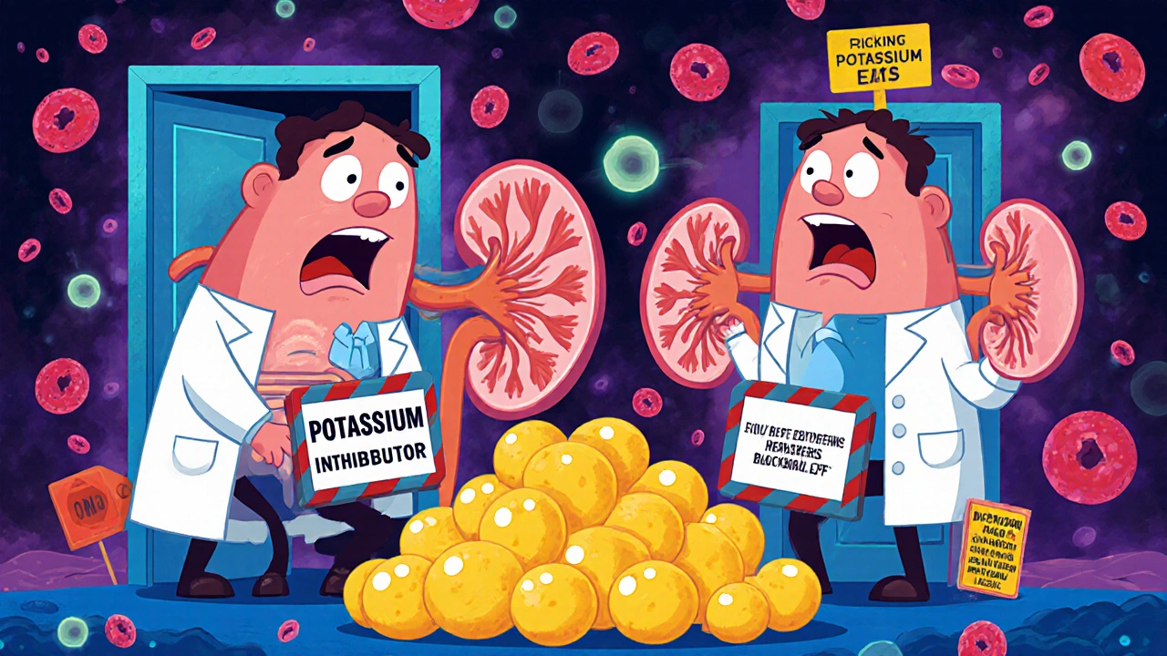 To nyrefigurer blokkerer utgangen for kalium, mens det akkumuleres som en tidtaker.