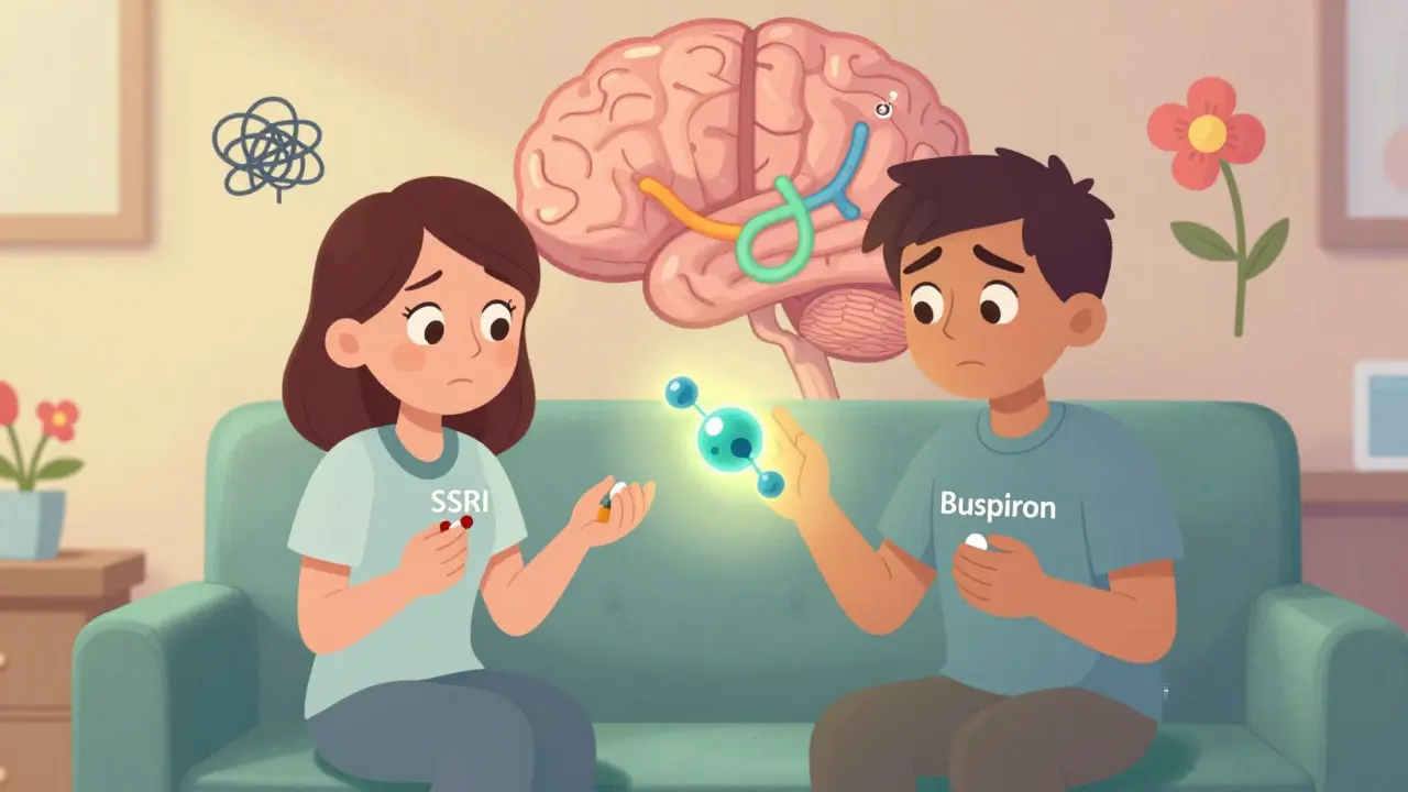 Buspiron som tilleggsbehandling ved depresjon: Virkning og bivirkninger sammen med SSRIs