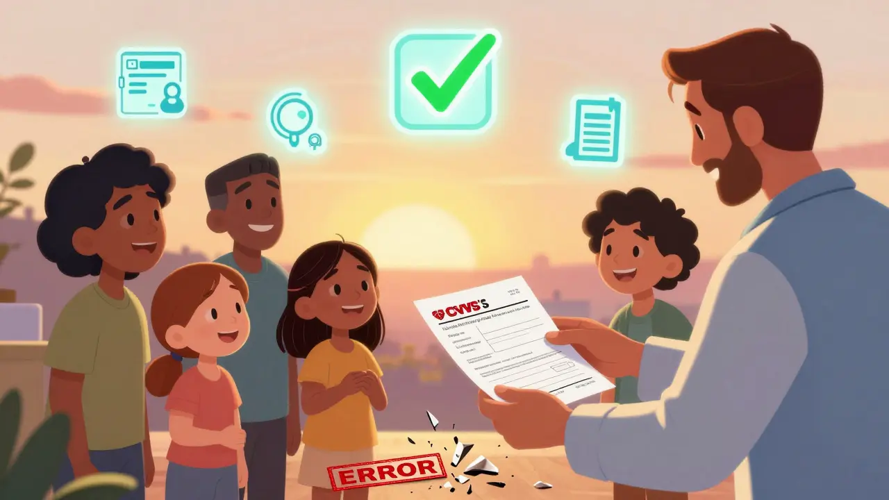 En familie mottar en riktig oversatt resept fra en apotekar mens feil oversettelser brytes.