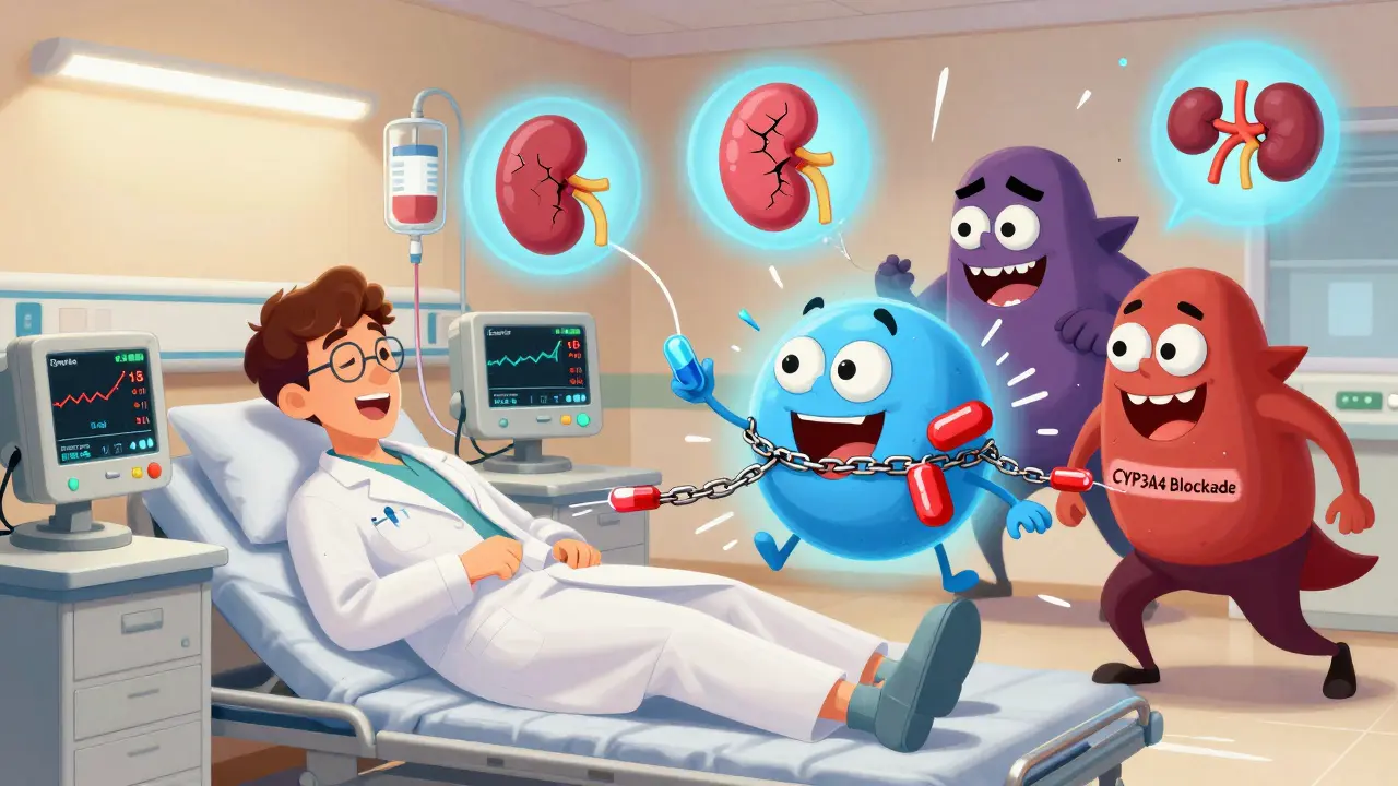 Legemiddelinteraksjon i sykehus: CYP3A4-enzym blir choked av azoler mens blodnivåer stiger ekstremt.