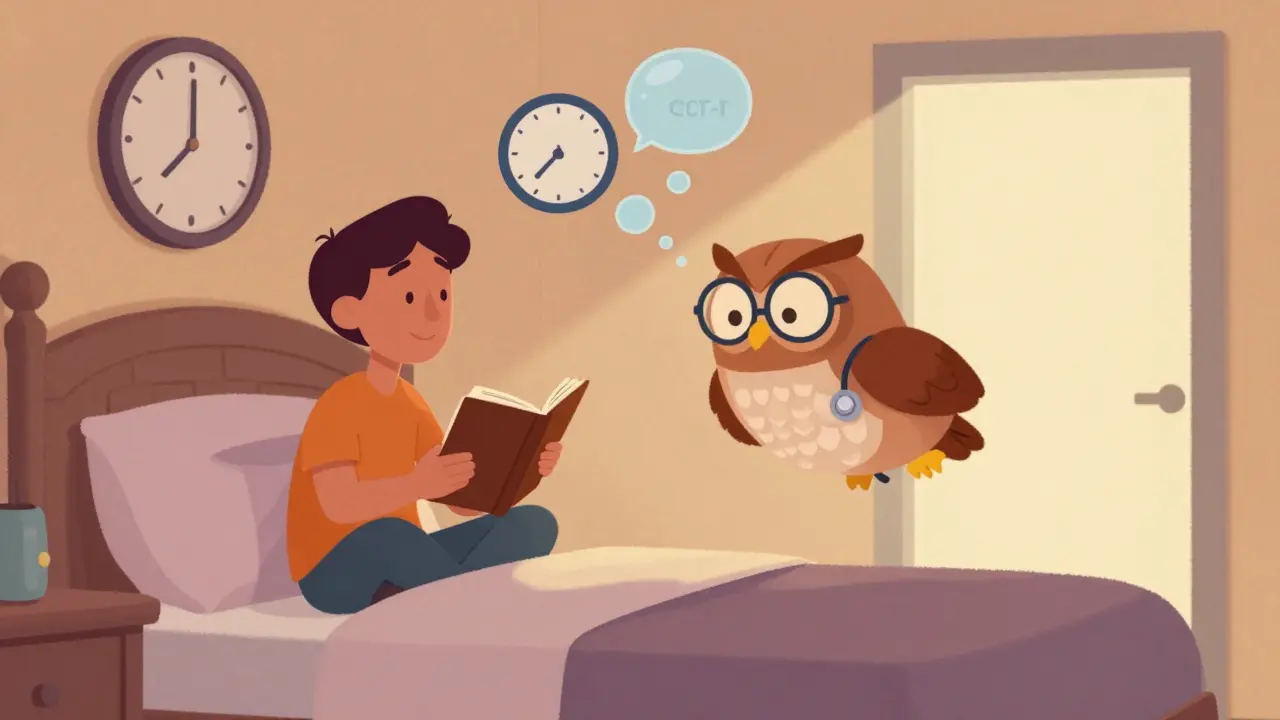 En person med en terapeut som veileder dem mot bedre søvn gjennom enkel terapi.