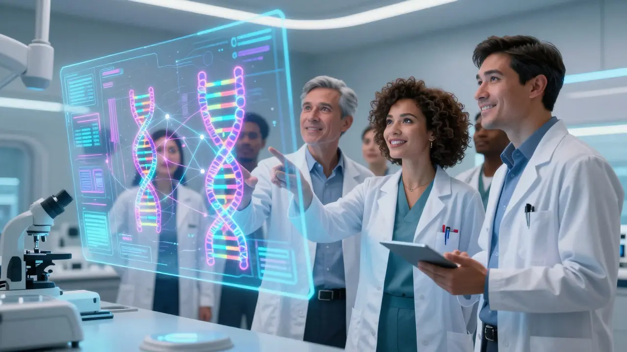 Fremtidig laboratorieteknologi som analyserer individuell medisinsk risiko