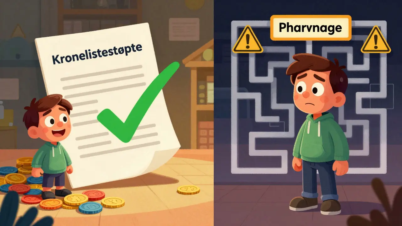 Illustrasjon av trygge apotekvalg versus risikable nettsider